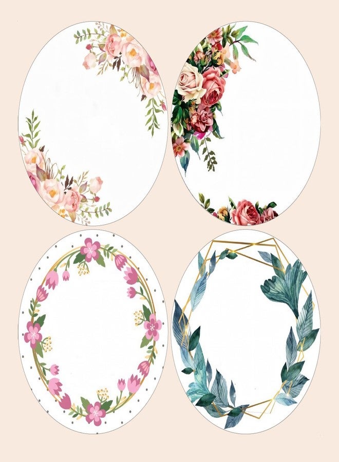 SLGIFT Vinyl Round Floral Theme Sticker, Self-Adhesive Vinyl Stickers, 40 Pieces, 2 x 2 Inches Round Sticker, 4 Unique Designs, R154 - Image 2